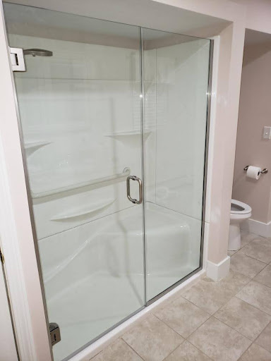 glass shower enclosure over existing fiberglass