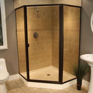Patterned Shower Enclosures - Bronze tinted shower enclosure example